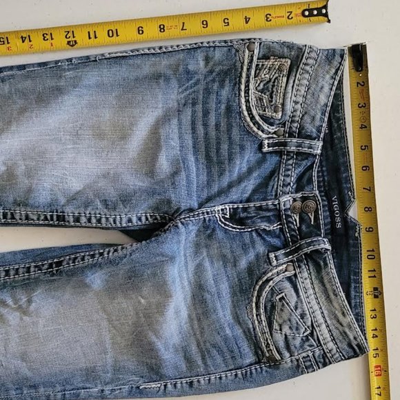 Vigoss the Dallas Capris Jeans Womens Size 3/4x21 Blue Denim 5 Pocket - Picture 3 of 6